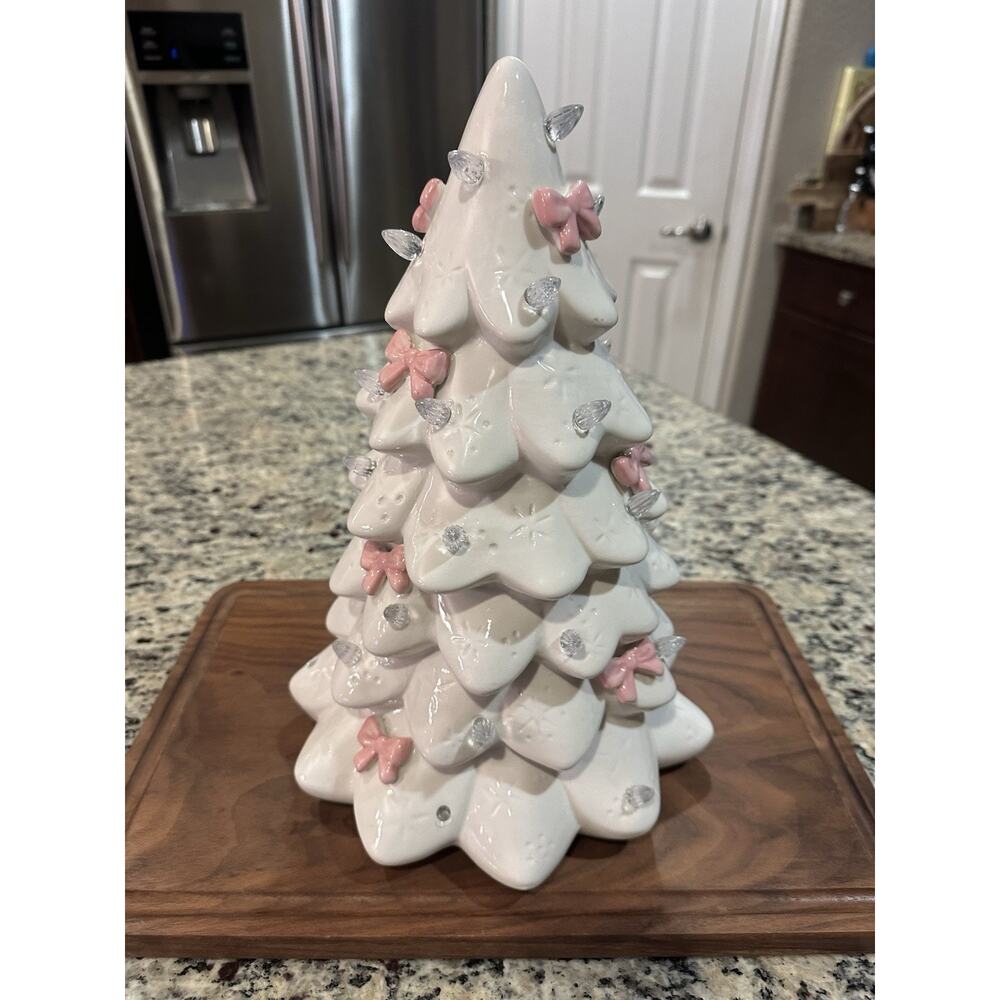 Gorgeous LED White Ceramic Christmas Lights Up